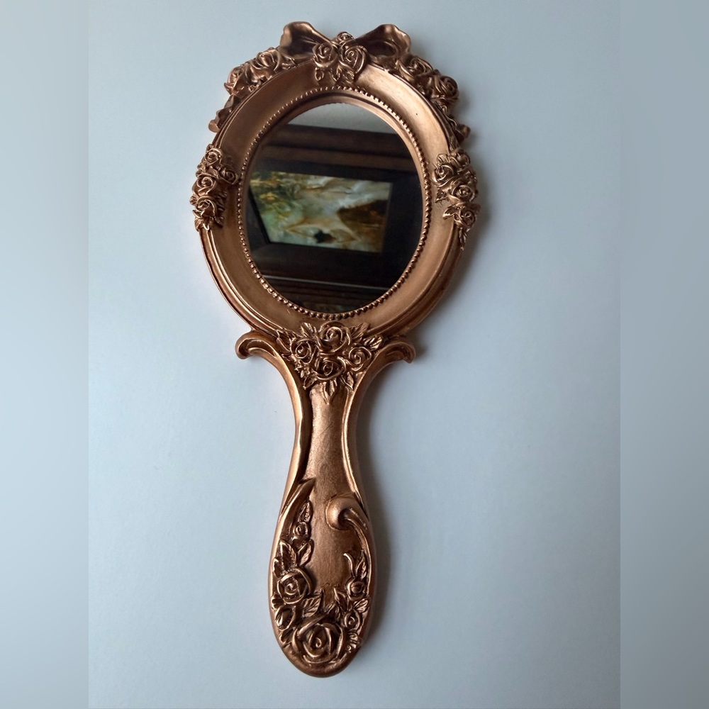 Elegant Gold Handheld Mirror